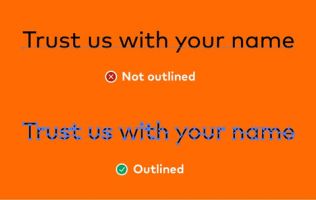 Artwork font outlined